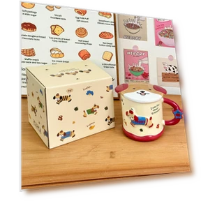 Smart Dachshund Dog Ceramic Cup Mug with Lid — Cups, Fashionable bags