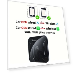 2in1 Smart AI Box Wireless CarPlay and Android Auto Adapter — Stereo Receivers, Kebidumei