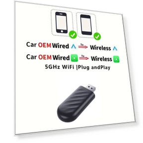 Wireless Android Auto and Carplay Adapter 2-in-1 Smart Dongle — Phone Accessories, Kebidumei