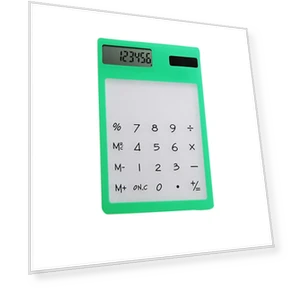 Multicolor Transparent Touch Screen Solar-Powered 8-Bit Mini Calculator — Calculators, A Surname Home