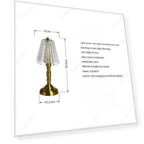 Vintage LED Touch Crystal Table Lamp — Desk & Table Lighting, Elegant Living House