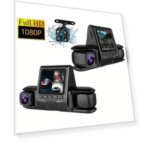 3-Lens Dash Cam Front and Inside 1080P — Dashboard Cameras, Lsingers
