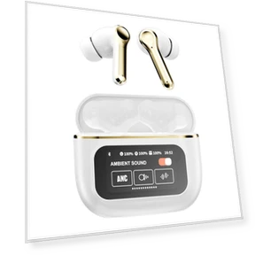 Bluetooth ANC TWS Earbuds with LED Touch Screen — In-Ear Headphones, KITCHEN-MALL