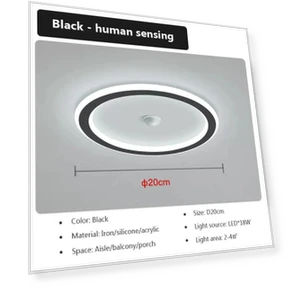 Smart LED Ceiling Light with Human Presence Sensor — Overhead Lighting, Good Household Items