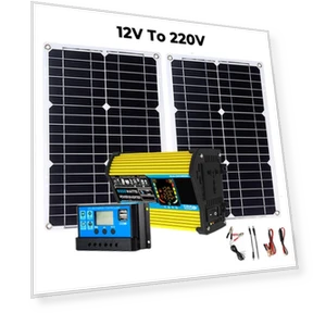 Solar Generator with 2x300W Solar Panels — Power Inverters, OFFICE-MALL