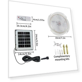 Solar LED Ceiling Light with Remote Control — Garden Illumination, Build My Home