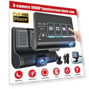 4-inch Touch Screen Dash Cam — Dashboard Cameras, Rainbow Rain