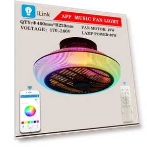 Ceiling Fan with LED Lighting and Remote Control — Ceiling Fans, Rainbow Rain