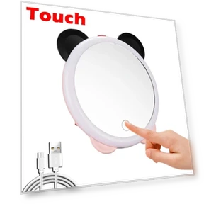 LED Cosmetic Mirror with 3 Lighting Modes — Handheld, Cozy Cottage-Relax