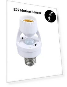 PIR Motion Sensor Lamp Head Base with E27 Socket — Motion Sensors, Build My Home