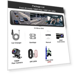 12-inch Touchscreen Mirror Dash Cam — Dashboard Cameras, JOHO