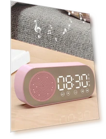 Bluetooth Speaker with Alarm Clock and Smart AI — Portable Audio, Luminaire Lighting Mall