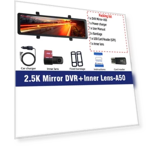 Car DVR with WIFI, GPS, 3 Cameras and 12-inch IPS Touch Screen — Rearview Cameras for Cars, E-ACE