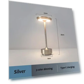 Industrial Style LED Desk Lamp with Charging — Desk & Table Lighting, Rainbow Rain