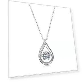 Smart Sterling Silver Necklace with Water Droplets — Smart Jewelry, JEWEL HOME