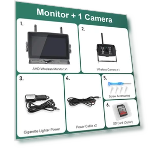 7-inch Wireless AHD Monitor with Touch Screen — Rearview Safety Systems, JOHO