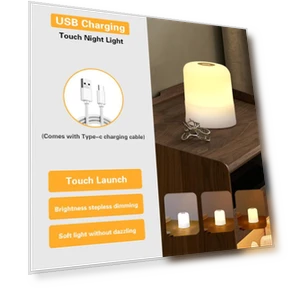 LED Touch Lamp — Desk & Table Lighting, Rainbow Rain
