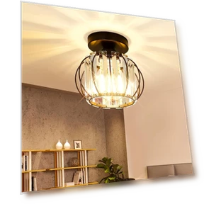 Modern Ceiling Light with Touch Control and Polished Crystal Shade — Overhead Lighting, Comfort Homeware