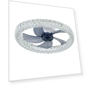 Modern Crystal LED Ceiling Fan with Light — Overhead Lighting, Home Textile Home Decoration