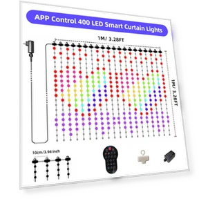 RGB Smart Fairy Lights for Window Curtains — String Lights, Lntelligent Living Hall