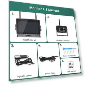 Wireless Touch Screen 7" AHD Digital Video Recorder with Rearview Camera — Rearview Cameras for Cars, JOHO - CarGear