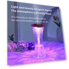 Glass Design Touch Crystal 7-Color Ambient Light Humidifier — Overhead Lighting, TrendyFinds