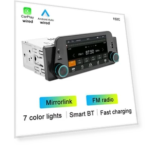 1din 5 HD Touchscreen Android Auto Carplay MP5 Player — Stereo Receivers, Auto Launcher
