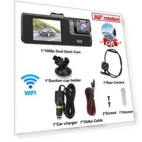 3-Channel Portable 1080P Car DVR — Rearview Cameras for Cars, Auto Accessories Home