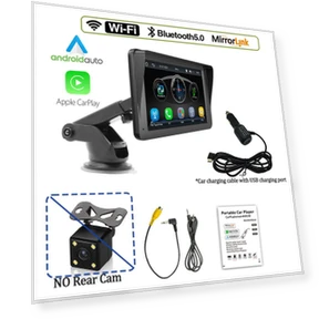 7-inch Portable Touch Screen Wireless CarPlay Android Auto Bluetooth 5.0 Car Radio — Stereo Receivers, Auto Accessories Home