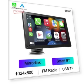 IPS HD Car Radio with Mirrorlink, Smart BT, FM, USB, AUX, TF, Wireless Carplay, Android Auto — Stereo Receivers, Auto Launcher