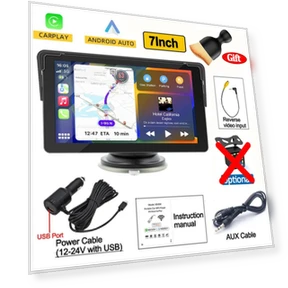 Universal 7-inch Portable Wireless Carplay Android Auto Multimedia Video Player — Stereo Receivers, Auto Accessories Home