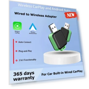 Wireless CarPlay Adapter 2-in-1 for Apple iPhone Android — Stereo Receivers, Auto Launcher