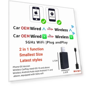 Wireless Carplay Android Auto 2-in-1 Smart Dongle — Car Essentials, Auto Accessories Home