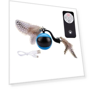 Interactive Cat Ball with Feather Tails and Sound — Cat Playthings, World Auto Parts