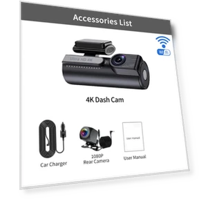 UHD 4K+1080P Dual Lens Car Recorder — Dashboard Cameras, Simplistic Living Home