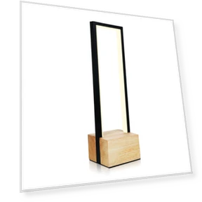 Black Aluminum Frame with Wooden Base Touch Control Night Light — Lamps & Shades, TOMTOP JMS