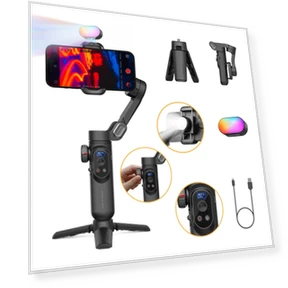 Handheld Stabilizer with RGB Fill Light — Steady Shots, Aochuan