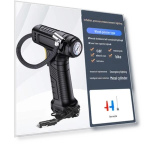 Portable Wireless Car Air Pump with Digital Display and Emergency Light — Inflation Devices, AI Supermarket