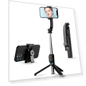 Selfie Stick with Detachable Clip and Desktop Holder — Selfie Sticks, CYKE