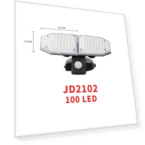 Three-Headed Solar-Powered LED Wall Light with Motion Sensor — Outdoor Security & Flood Lighting, AI Supermarket
