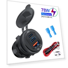 Waterproof Car Charger with PD3.0 and QC3.0 Ports — Chargers, Timeless Home