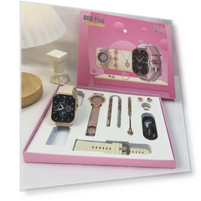 Women's Smart Watch 8 in 1 with Diamonds and Jewelry Set — Smartwatches, StrideBox