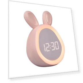 Cute Rabbit Alarm Clock with Night Light — Clocks, DC-HOME Textile