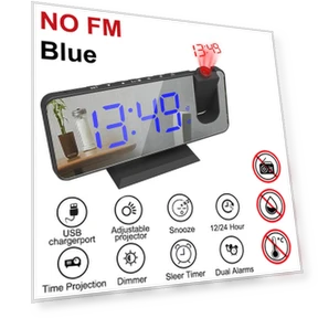 Digital Smart Alarm Clock with FM Radio and LED Projection — Alarms & Clocks, DC-HOME Textile