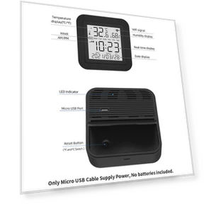 Digital Thermometer-Hygrometer with IR Remote Control — Home Climate Control, Koogeelife