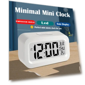 Mini LED Smart Alarm Clock with Temperature Display — Alarm, DC-HOME Textile