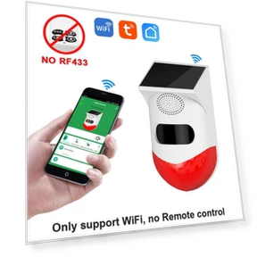 Smart WiFi Infrared Motion Detector with Solar Strobe Siren — Motion Sensors, Actually lighting