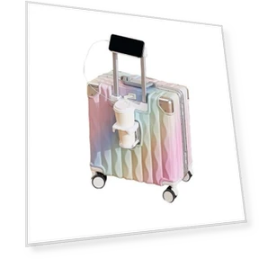 18-inch Hard Shell Suitcase with USB Port, Cup Holder, and Combination Lock — Suitcases, Bag kingdom