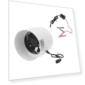 Adjustable Speed 110mm Duct Fan with 12V Clip-on Controller — Stand Fans, Cherish Eyes
