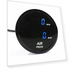 Blue LED Digital Dual Air Pressure Gauge with Electrical Sensor — Fuel Pressure, Topfactory